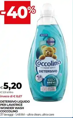 Unicoop Detersivo liquido per lavatrice wonder wash COCCOLINO offerta