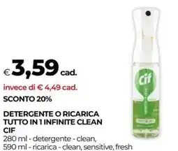 Unicoop Detergente o ricarica tutto in 1 infinite clean CIF offerta