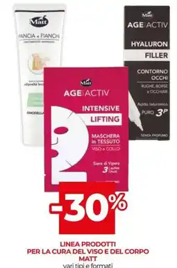 Unicoop Linea prodotti per la cura del viso e del corpo MATT offerta