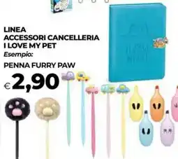 Unicoop Linea accessori cancelleria i love my pet, penna furry paw offerta