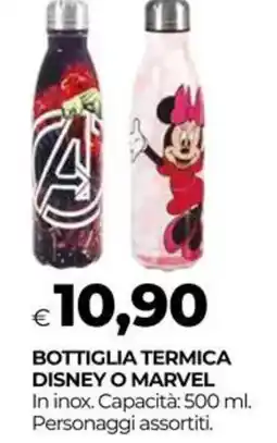 Unicoop Bottiglia termica disney o marvel offerta