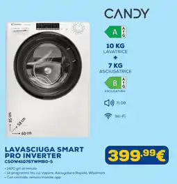 Euronics CANDY LAVASCIUGA SMART PRO INVERTER CSOW41076TWMBO-S offerta