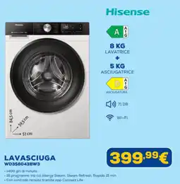 Euronics Hisense LAVASCIUGA WD3S8043BW3 offerta