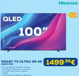 Euronics Hisense SMART TV ULTRA HD 4K 100E7Q PRO offerta