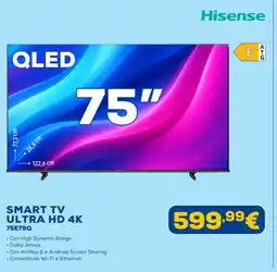 Euronics Hisense SMART TV ULTRA HD 4K 75E79Q offerta