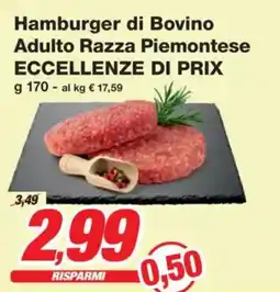 Prix Quality Hamburger di Bovino Adulto Razza Piemontese ECCELLENZE DI PRIX offerta