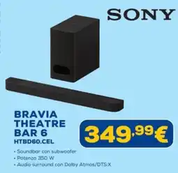 Euronics SONY BRAVIA THEATRE BAR 6 HTBD60.CEL offerta