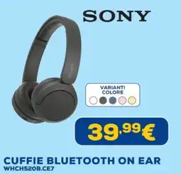 Euronics SONY CUFFIE BLUETOOTH ON EAR WHCH520B.CE7 offerta