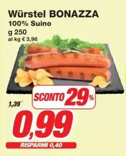 Prix Quality Würstel BONAZZA 100% Suino offerta
