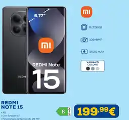 Euronics Xiaomi REDMI NOTE 15 offerta