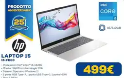 Euronics hp LAPTOP 15 15-FD00 offerta