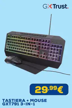 Euronics GXTrust TASTIERA + MOUSE GXT791 3-IN-1 offerta