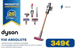 Euronics dyson V10 absolute offerta