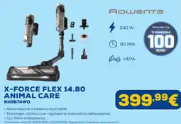 Euronics Rowenta X-FORCE FLEX 14.80 ANIMAL CARE RH9B74WO offerta