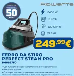 Euronics Rowenta FERRO DA STIRO PERFECT STEAM PRO DG8627F0 offerta