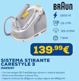 Euronics BRAUN SISTEMA STIRANTE CARESTYLE 3 IS3231GY offerta