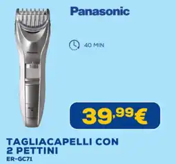 Euronics Panasonic TAGLIACAPELLI CON 2 PETTINI ER-GC71 offerta