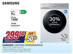 Trony SAMSUNG LAVATRICE WW90DB8U95GH offerta