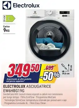 Trony ELECTROLUX ASCIUGATRICE EW6HBG19G offerta