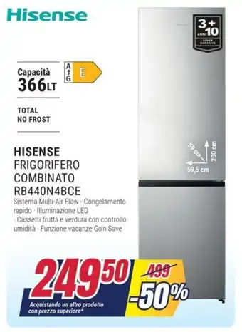 HISENSE FRIGORIFERO COMBINATO RB440N4BCE
