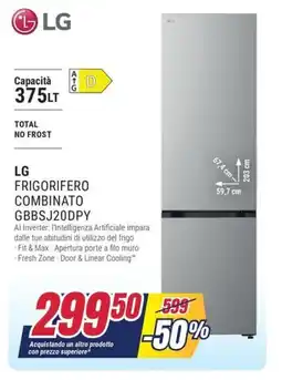 Trony LG FRIGORIFERO COMBINATO GBBSJ20DPY offerta
