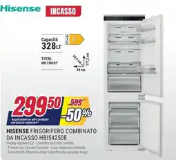 Trony HISENSE FRIGORIFERO COMBINATO DA INCASSO HB154250E offerta