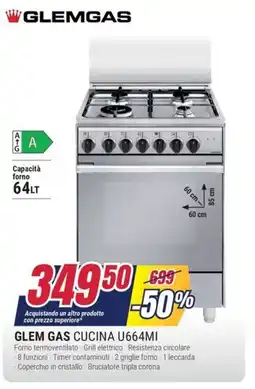 Trony GLEM GAS CUCINA U664MI offerta