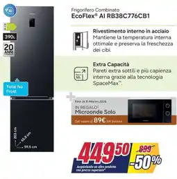 Trony SAMSUNG Frigorifero Combinato EcoFlex Al RB38C776CB1 offerta