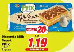Prix Quality Merenda Milk Snack PRIX offerta