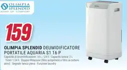 Trony Olimpia splendid deumidificatore portatile aquaria S1 16 P offerta
