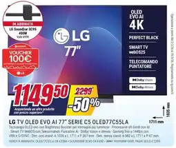 Trony LG TV OLED EVO AI 77" SERIE C5 OLED77C55LA offerta