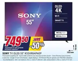 Trony SONY TV OLED 55" K55XR8APAEP offerta