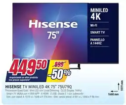 Trony HISENSE TV MINILED 4K 75" 75U79Q offerta