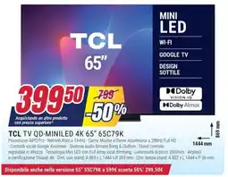 Trony TCL TV QD-MINILED 4K 65" 65C79K offerta