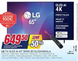 Trony LG TV OLED AI 65" SERIE B5 OLED65B56LA offerta