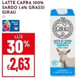 Pan Latte capra 100% sardo 1,6% grassi GIRAU offerta