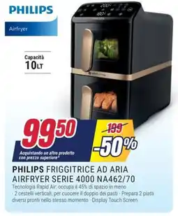 Trony PHILIPS FRIGGITRICE AD ARIA AIRFRYER SERIE 4000 NA462/70 offerta