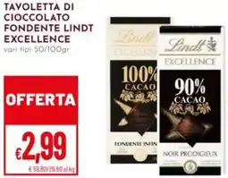 Pan Tavoletta di cioccolato fondente LINDT EXCELLENCE offerta
