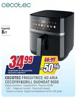 Trony Cecotec friggitrice ad aria cecofry&grill duoheat 8000 offerta