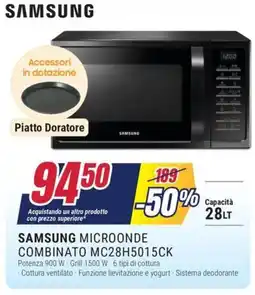 Trony SAMSUNG MICROONDE COMBINATO MC28H5015CK offerta