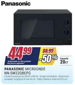 Trony PANASONIC MICROONDE NN-SM22QBEPG offerta