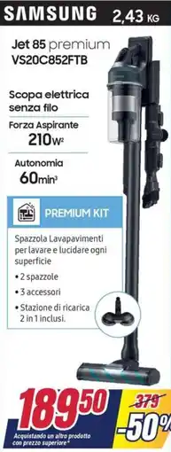 Trony SAMSUNG Jet 85 premium VS20C852FTB offerta