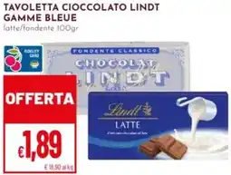 Pan Tavoletta cioccolato lindt gamme bleue offerta