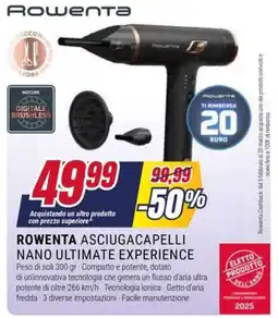 Trony Rowenta asciugacapelli nano ultimate experience offerta