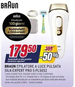 Trony BRAUN EPILATORE A LUCE PULSATA SILK-EXPERT PRO 5 PL5052 offerta