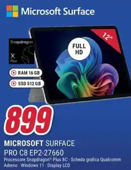 Trony MICROSOFT SURFACE PRO C8 EP2-27660 offerta