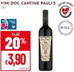 Pan Vini doc cantine pauli's offerta