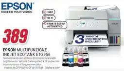 Trony EPSON MULTIFUNZIONE INKJET ECOTANK ET-3956 offerta