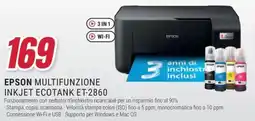Trony EPSON MULTIFUNZIONE INKJET ECOTANK ET-2860 offerta