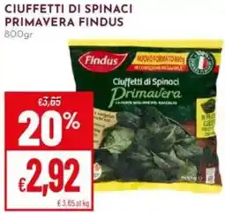 Pan Ciuffetti di spinaci primavera FINDUS offerta